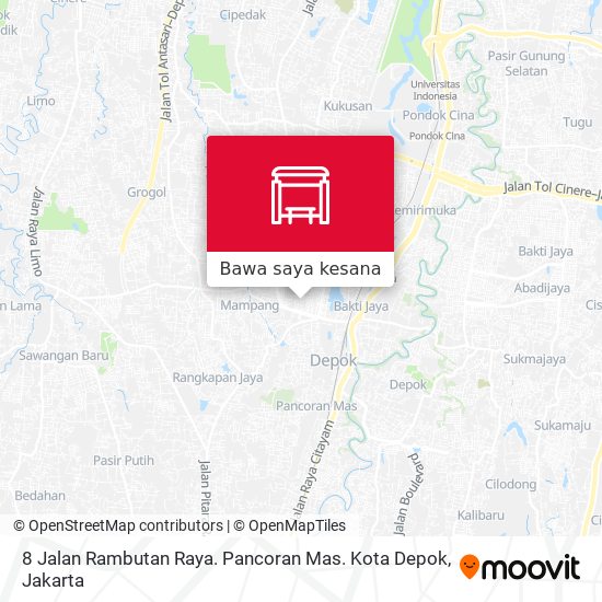 Peta 8 Jalan Rambutan Raya. Pancoran Mas. Kota Depok