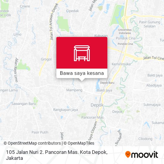 Peta 105 Jalan Nuri 2. Pancoran Mas. Kota Depok