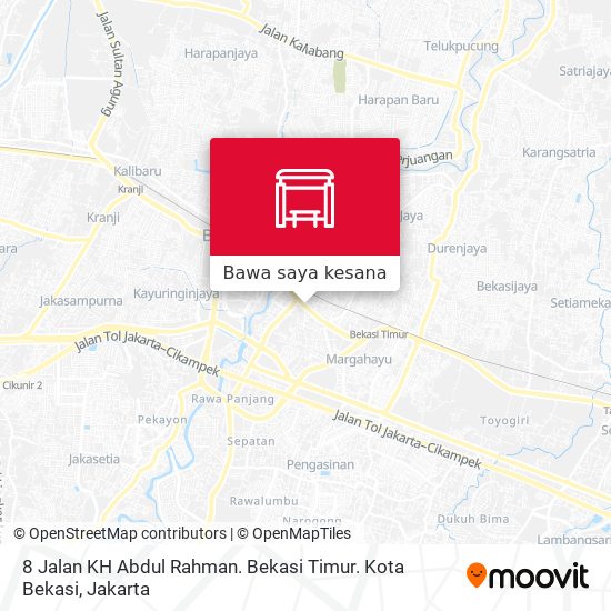 Peta 8 Jalan KH Abdul Rahman. Bekasi Timur. Kota Bekasi