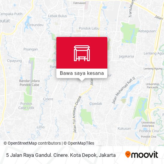 Peta 5 Jalan Raya Gandul. Cinere. Kota Depok