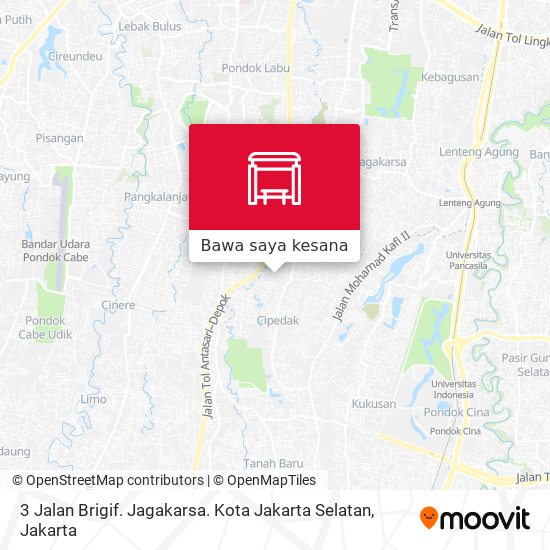 Peta 3 Jalan Brigif. Jagakarsa. Kota Jakarta Selatan