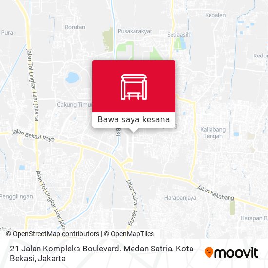 Peta 21 Jalan Kompleks Boulevard. Medan Satria. Kota Bekasi