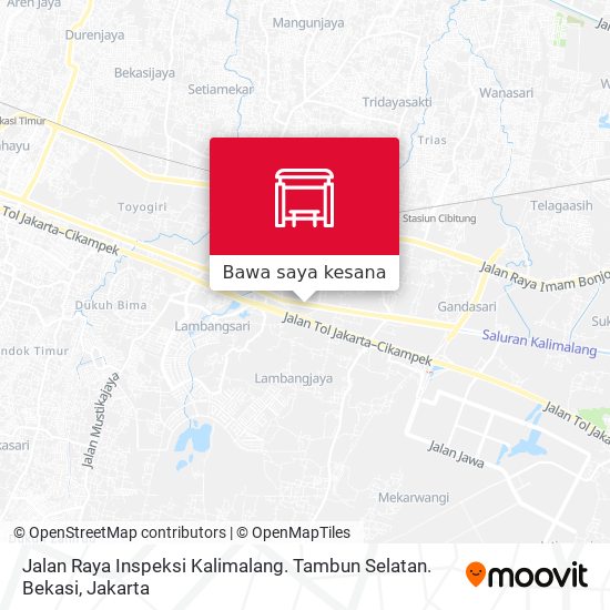 Peta Jalan Raya Inspeksi Kalimalang. Tambun Selatan. Bekasi