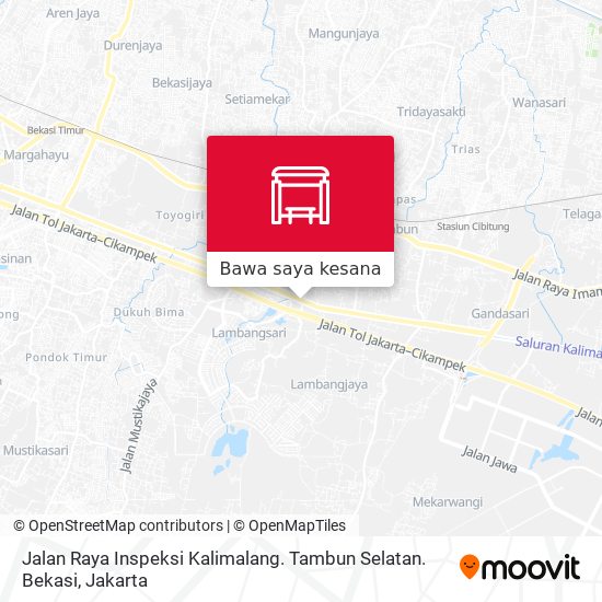 Peta Jalan Raya Inspeksi Kalimalang. Tambun Selatan. Bekasi