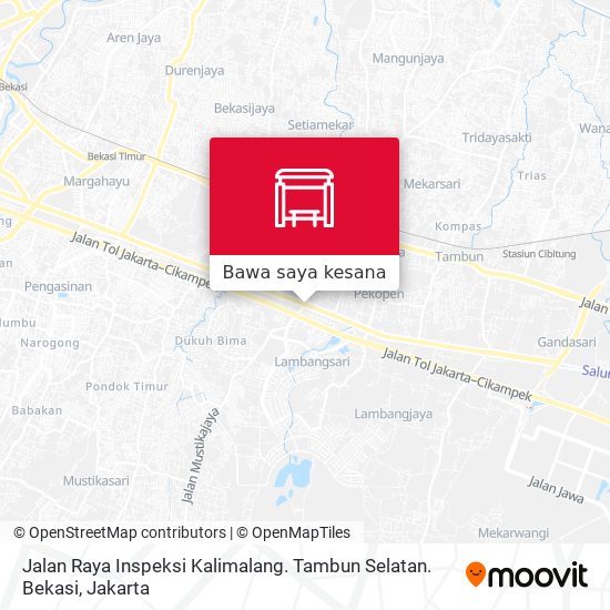 Peta Jalan Raya Inspeksi Kalimalang. Tambun Selatan. Bekasi