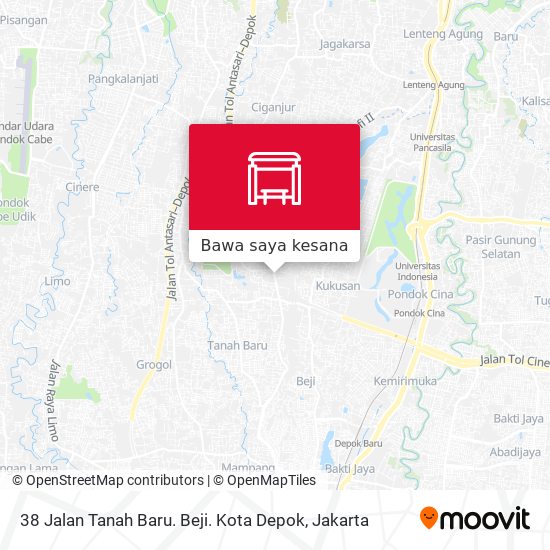 Peta 38 Jalan Tanah Baru. Beji. Kota Depok