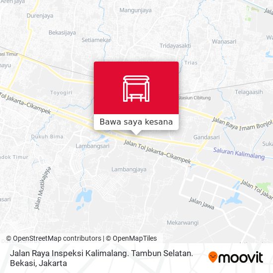 Peta Jalan Raya Inspeksi Kalimalang. Tambun Selatan. Bekasi