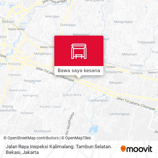 Peta Jalan Raya Inspeksi Kalimalang. Tambun Selatan. Bekasi