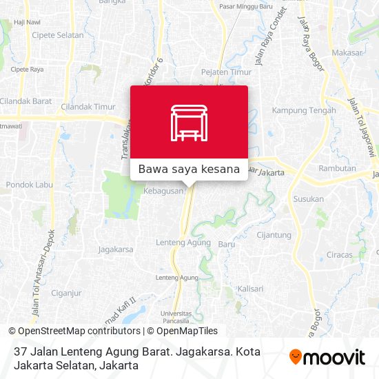 Peta 37 Jalan Lenteng Agung Barat. Jagakarsa. Kota Jakarta Selatan