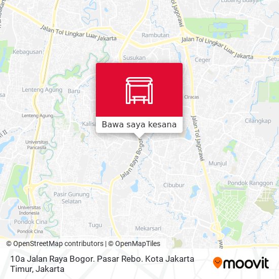 Peta 10a Jalan Raya Bogor. Pasar Rebo. Kota Jakarta Timur