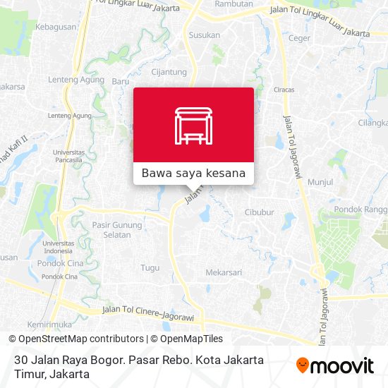 Peta 30 Jalan Raya Bogor. Pasar Rebo. Kota Jakarta Timur