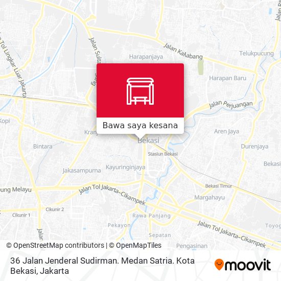 Peta 36 Jalan Jenderal Sudirman. Medan Satria. Kota Bekasi