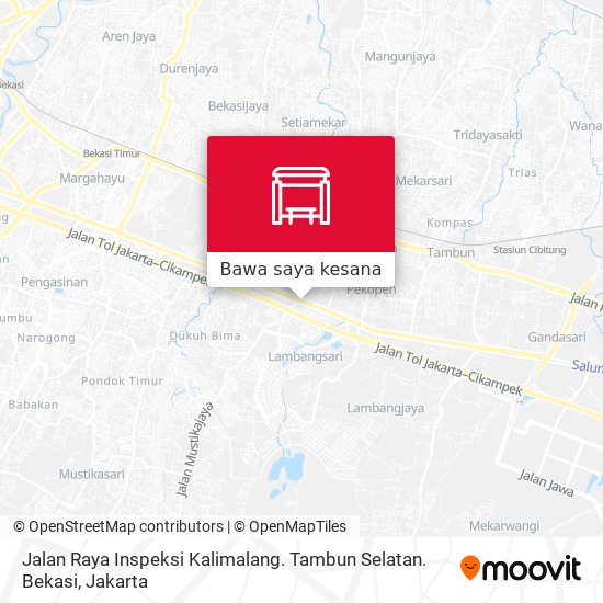 Peta Jalan Raya Inspeksi Kalimalang. Tambun Selatan. Bekasi