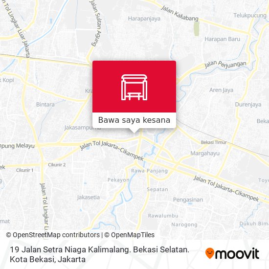 Peta 19 Jalan Setra Niaga Kalimalang. Bekasi Selatan. Kota Bekasi