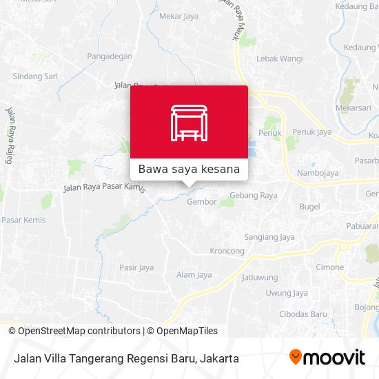 Peta Jalan Villa Tangerang Regensi Baru