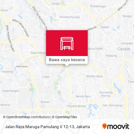 Peta Jalan Raya Maruga Pamulang II 12-13