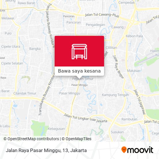 Peta Jalan Raya Pasar Minggu, 13