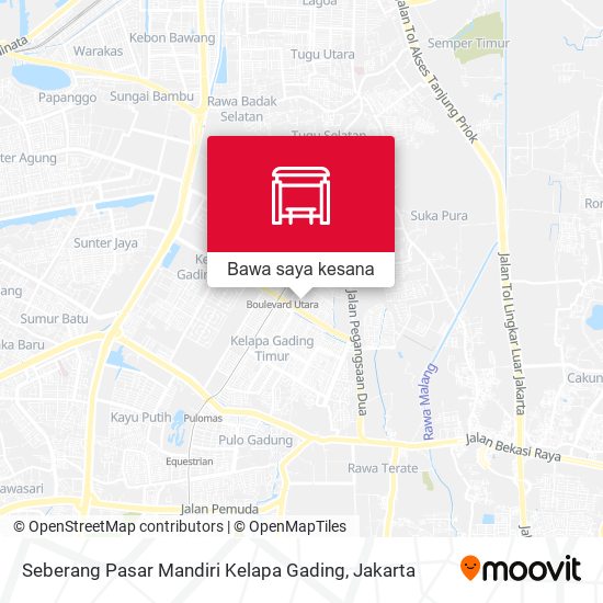 Peta Seberang Pasar Mandiri Kelapa Gading