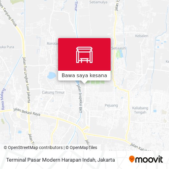 Peta Terminal Pasar Modern Harapan Indah