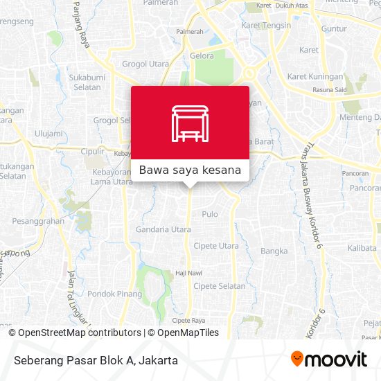 Peta Seberang Pasar Blok A