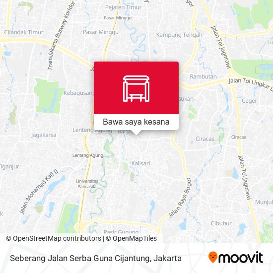 Peta Seberang Jalan Serba Guna Cijantung