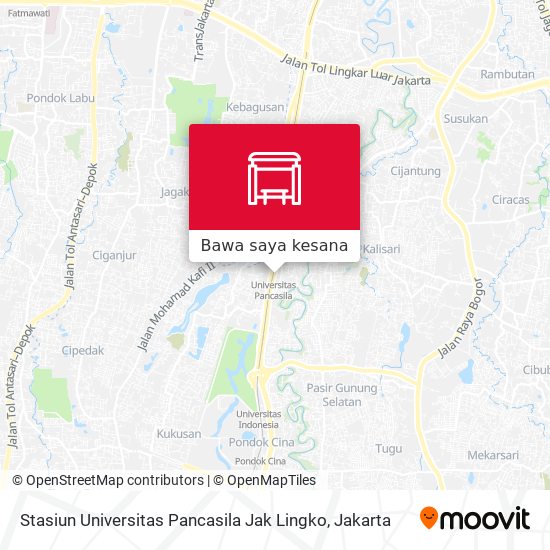 Peta Stasiun Universitas Pancasila Jak Lingko