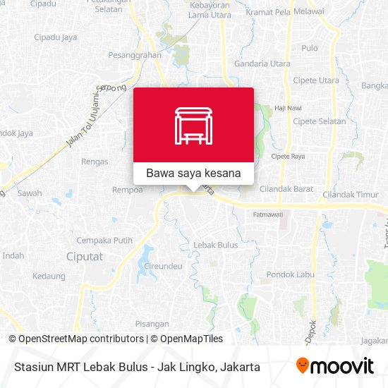 Peta Stasiun MRT Lebak Bulus - Jak Lingko