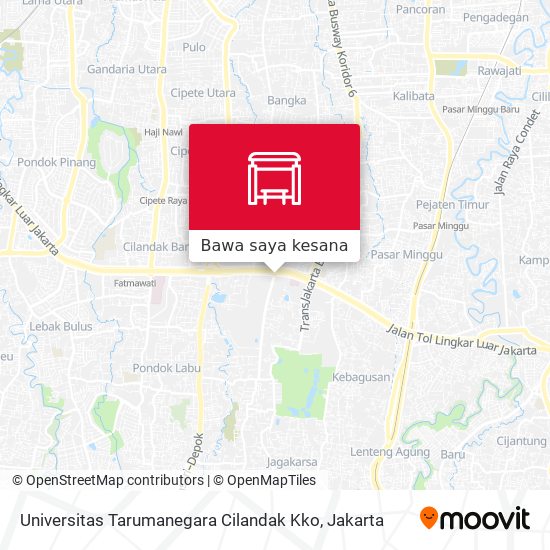 Peta Universitas Tarumanegara Cilandak Kko