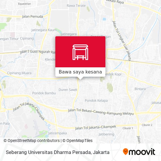 Peta Seberang Universitas Dharma Persada