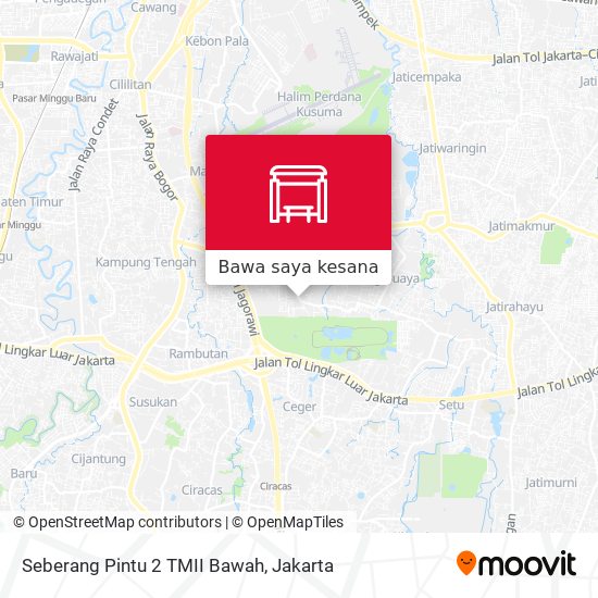 Peta Seberang Pintu 2 TMII Bawah
