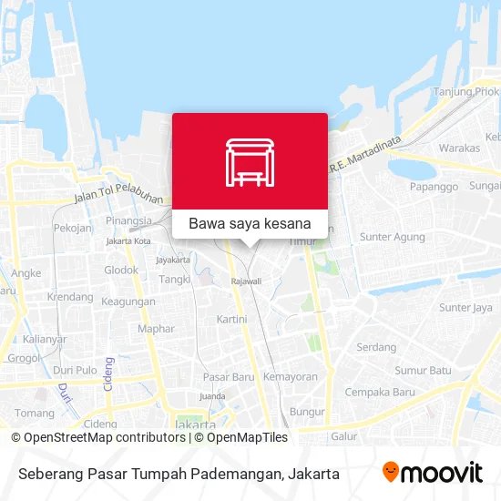 Peta Seberang Pasar Tumpah Pademangan