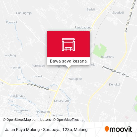 Peta Jalan Raya Malang - Surabaya, 123a