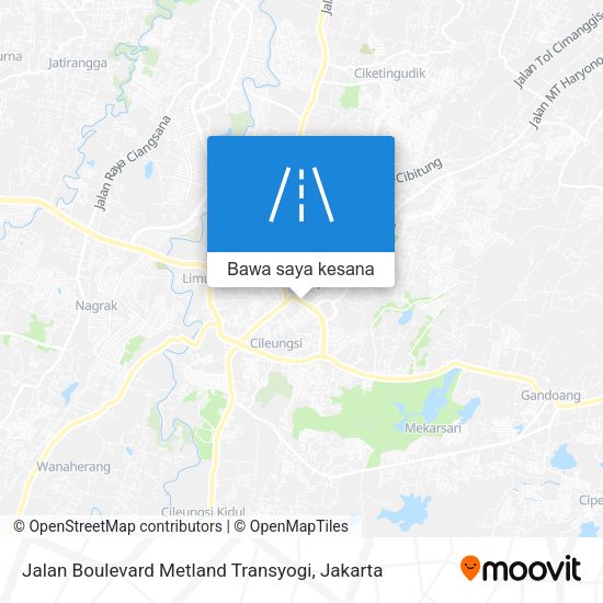 Peta Jalan Boulevard Metland Transyogi