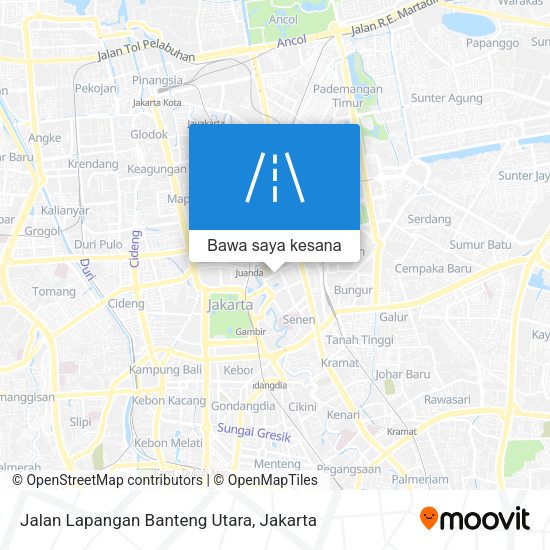 Peta Jalan Lapangan Banteng Utara