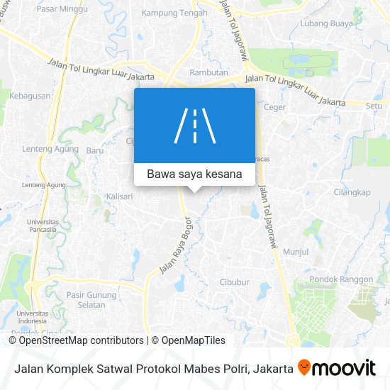 Peta Jalan Komplek Satwal Protokol Mabes Polri