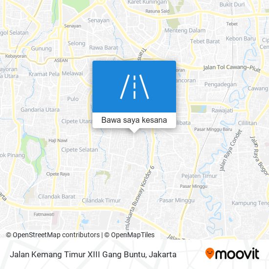 Peta Jalan Kemang Timur XIII Gang Buntu