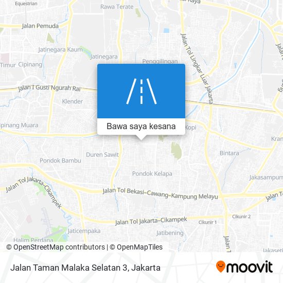 Peta Jalan Taman Malaka Selatan 3