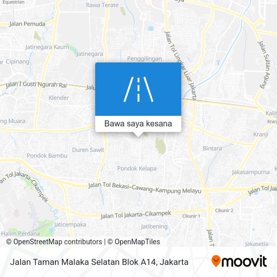 Peta Jalan Taman Malaka Selatan Blok A14