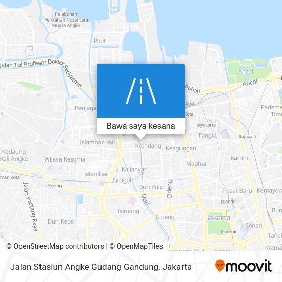 Peta Jalan Stasiun Angke Gudang Gandung