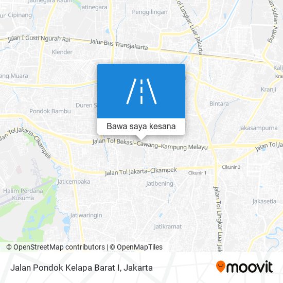 Peta Jalan Pondok Kelapa Barat I