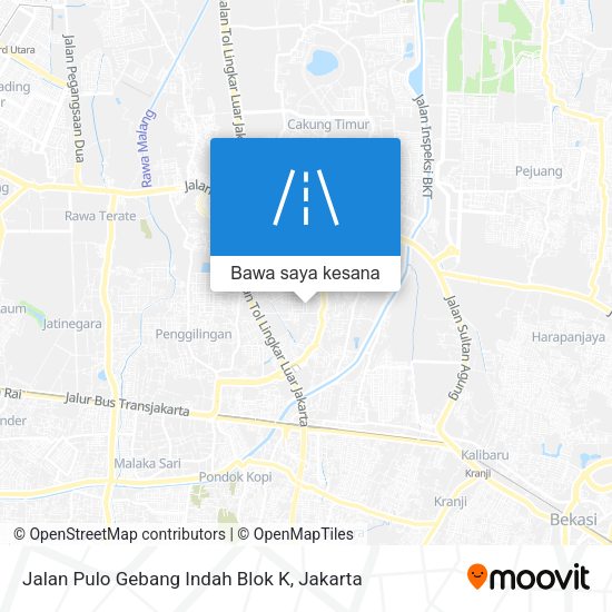 Peta Jalan Pulo Gebang Indah Blok K