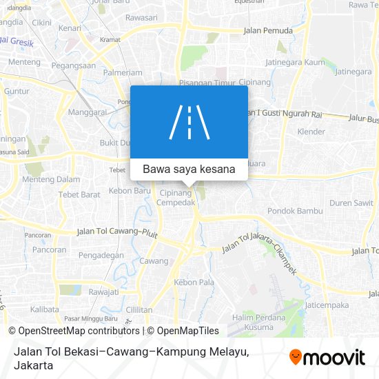 Peta Jalan Tol Bekasi–Cawang–Kampung Melayu