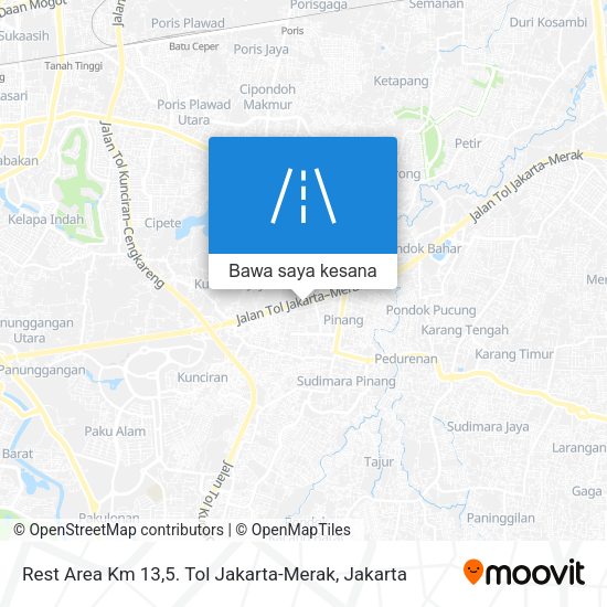 Peta Rest Area Km 13,5. Tol Jakarta-Merak