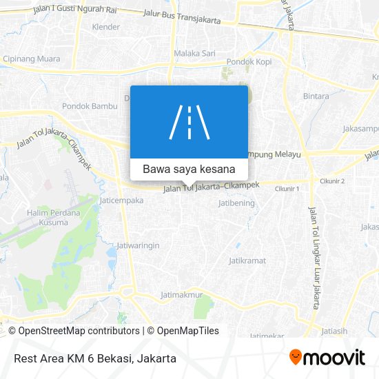 Peta Rest Area KM 6 Bekasi