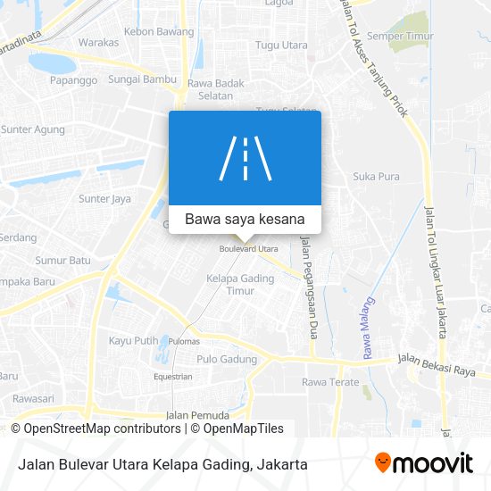 Peta Jalan Bulevar Utara Kelapa Gading
