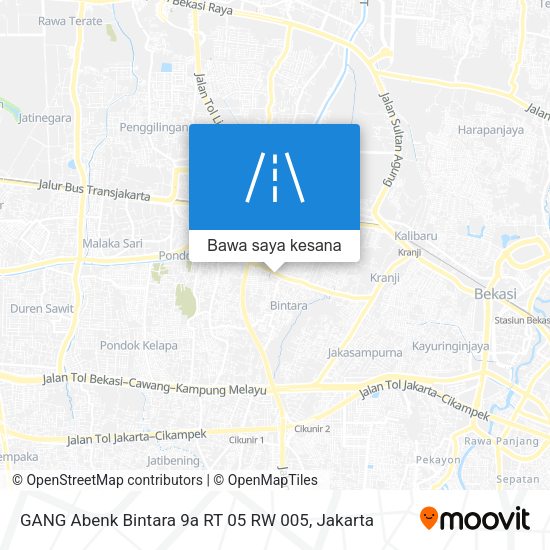 Peta GANG Abenk Bintara 9a RT 05 RW 005