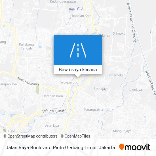 Peta Jalan Raya Boulevard Pintu Gerbang Timur