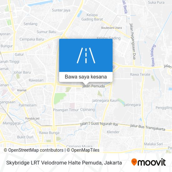 Peta Skybridge LRT Velodrome Halte Pemuda