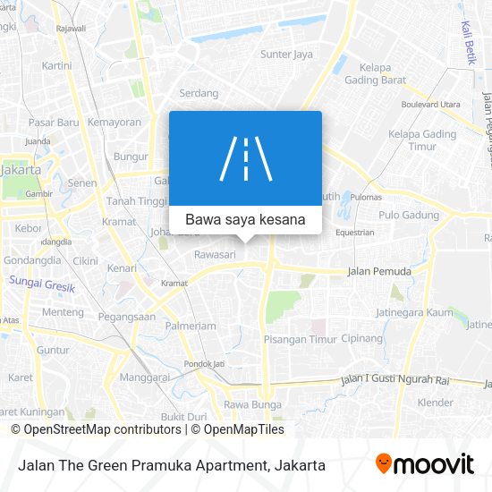 Peta Jalan The Green Pramuka Apartment