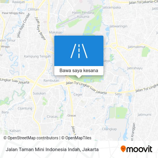 Peta Jalan Taman Mini Indonesia Indah